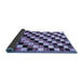 Sideview of Checkered Blue Modern Rug, abs12blu