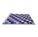 Sideview of Machine Washable Checkered Blue Modern Rug, wshabs12blu