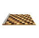 Sideview of Machine Washable Checkered Brown Modern Rug, wshabs12brn