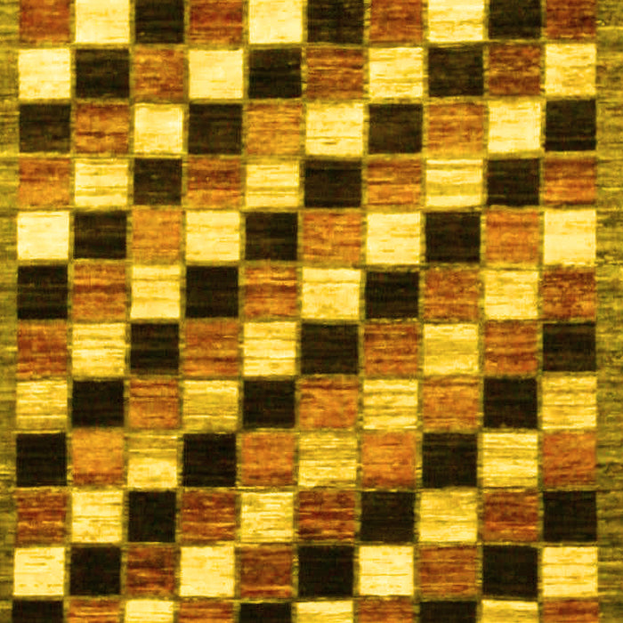 Checkered Yellow Modern Rug, abs12yw