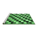 Sideview of Machine Washable Checkered Emerald Green Modern Area Rugs, wshabs12emgrn
