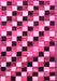 Machine Washable Checkered Pink Modern Rug, wshabs12pnk