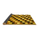 Sideview of Checkered Yellow Modern Rug, abs12yw