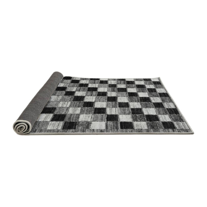 Sideview of Checkered Gray Modern Rug, abs12gry