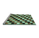 Sideview of Machine Washable Checkered Light Blue Modern Rug, wshabs12lblu