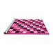 Sideview of Machine Washable Checkered Pink Modern Rug, wshabs12pnk