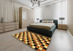Machine Washable Abstract Yellow Rug in a Bedroom, wshabs12