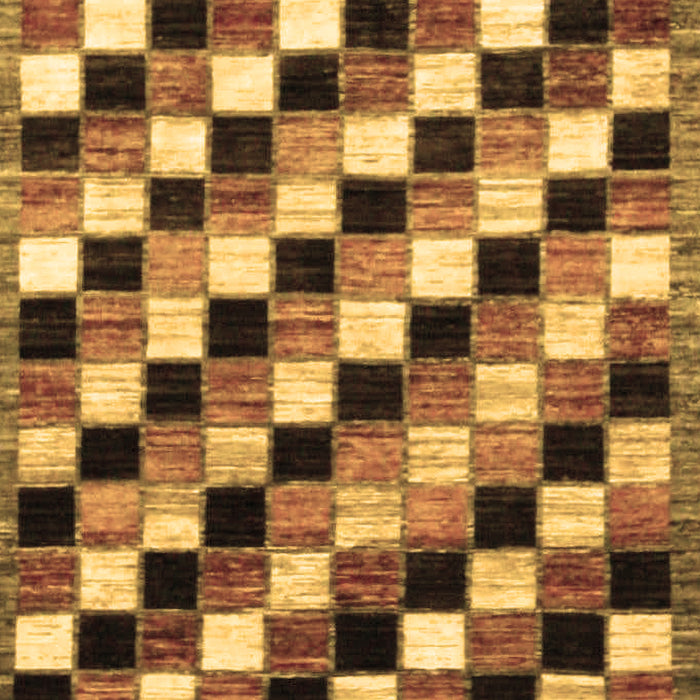 Machine Washable Checkered Brown Modern Rug, wshabs12brn