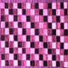 Square Machine Washable Checkered Purple Modern Area Rugs, wshabs12pur