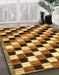 Machine Washable Abstract Yellow Rug in a Family Room, wshabs12