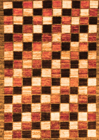 Checkered Orange Modern Rug, abs12org