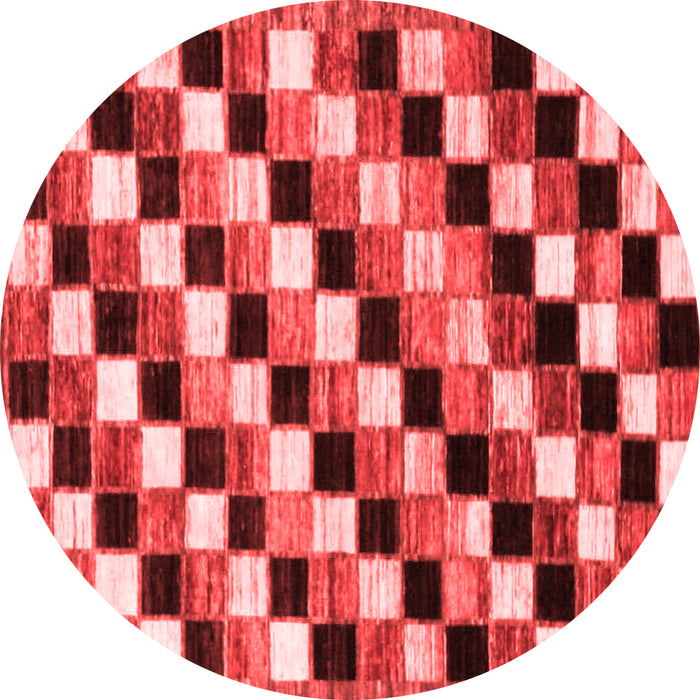 Machine Washable Checkered Red Modern Rug, wshabs12red