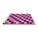 Sideview of Machine Washable Checkered Purple Modern Area Rugs, wshabs12pur