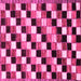 Square Checkered Pink Modern Rug, abs12pnk