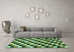 Machine Washable Checkered Turquoise Modern Area Rugs in a Living Room,, wshabs12turq