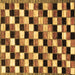 Square Checkered Brown Modern Rug, abs12brn