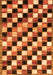 Machine Washable Checkered Orange Modern Area Rugs, wshabs12org