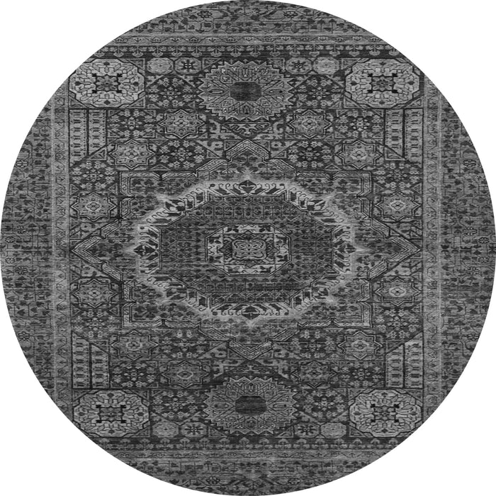 Round Machine Washable Abstract Gray Modern Rug, wshabs1300gry