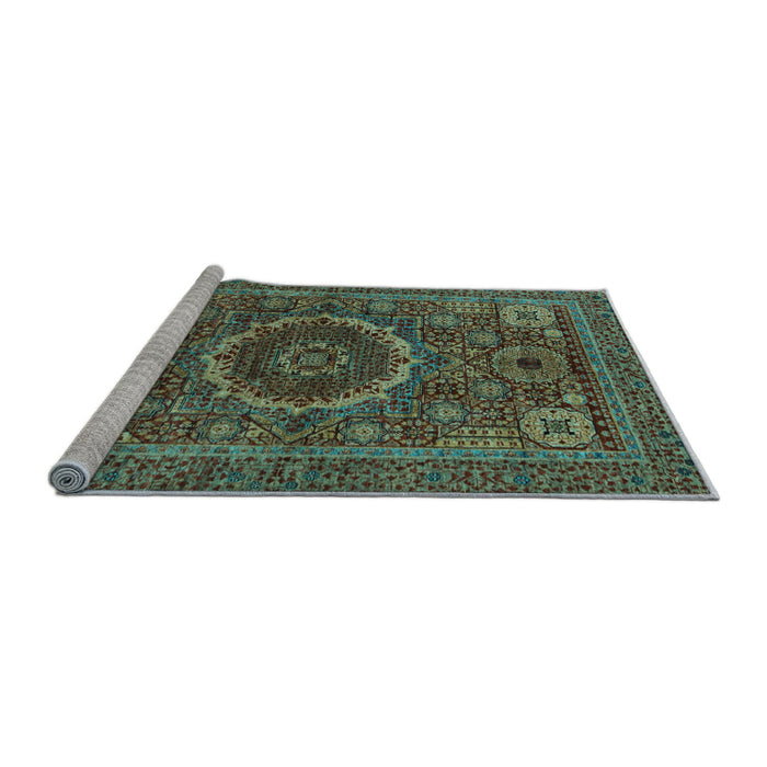 Sideview of Machine Washable Abstract Light Blue Modern Rug, wshabs1300lblu
