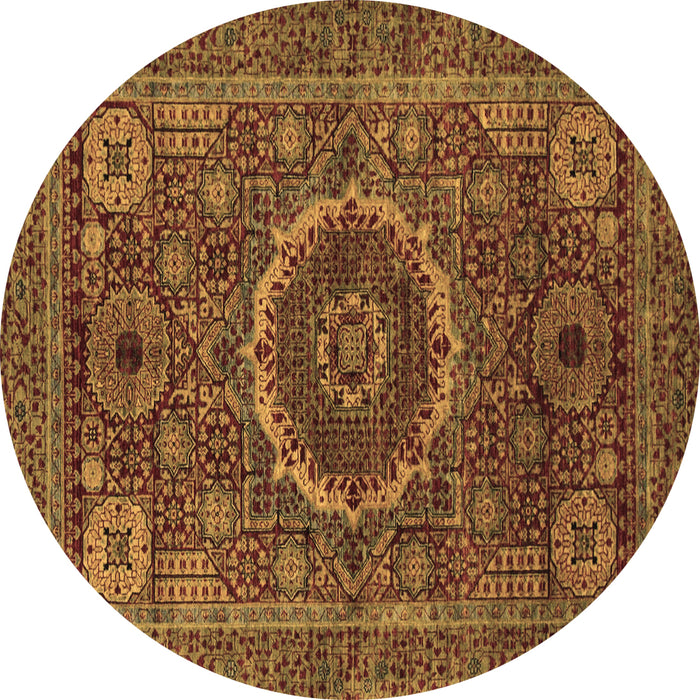 Round Abstract Brown Modern Rug, abs1300brn