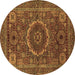 Round Abstract Brown Modern Rug, abs1300brn