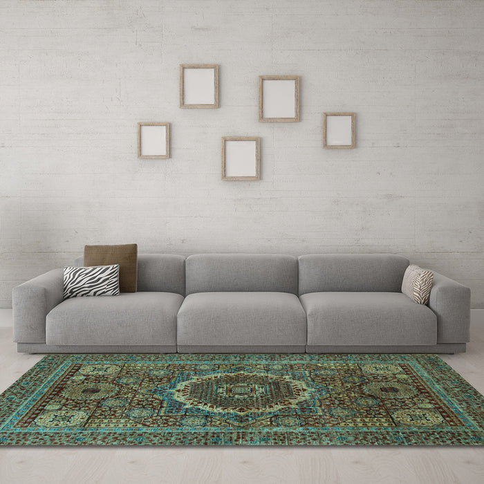 Machine Washable Abstract Light Blue Modern Rug in a Living Room, wshabs1300lblu
