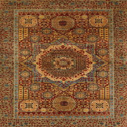 Square Abstract Light Brown Modern Rug, abs1300