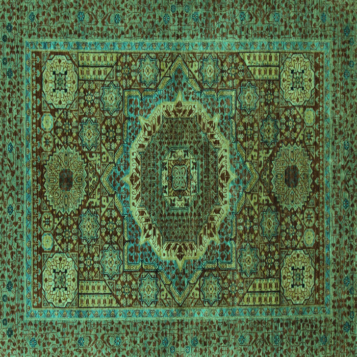 Square Abstract Turquoise Modern Rug, abs1300turq