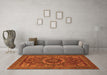 Machine Washable Abstract Orange Modern Area Rugs in a Living Room, wshabs1300org