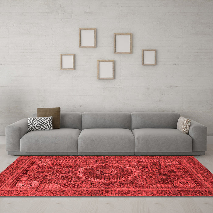 Modern Red Washable Rugs