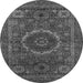 Round Abstract Gray Modern Rug, abs1300gry