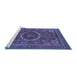 Sideview of Machine Washable Abstract Blue Modern Rug, wshabs1300blu