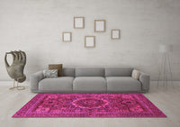 Machine Washable Abstract Pink Modern Rug, wshabs1300pnk