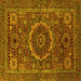 Square Abstract Yellow Modern Rug, abs1300yw