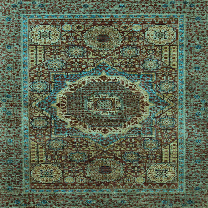 Square Machine Washable Abstract Light Blue Modern Rug, wshabs1300lblu