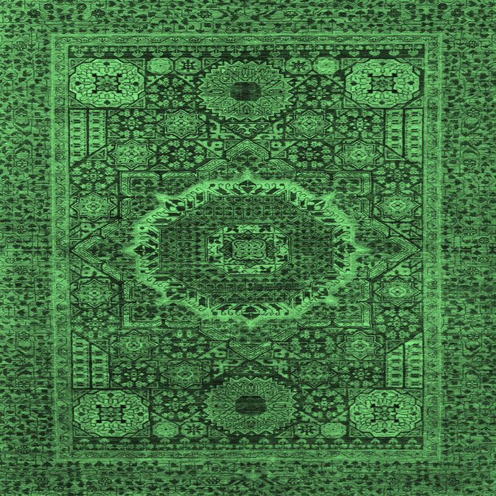 Square Abstract Emerald Green Modern Rug, abs1300emgrn