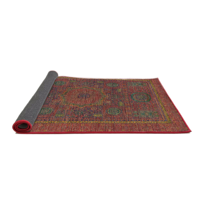 Sideview of Abstract Fire Brick Red Modern Rug, abs1301