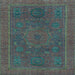 Square Machine Washable Abstract Light Blue Modern Rug, wshabs1301lblu