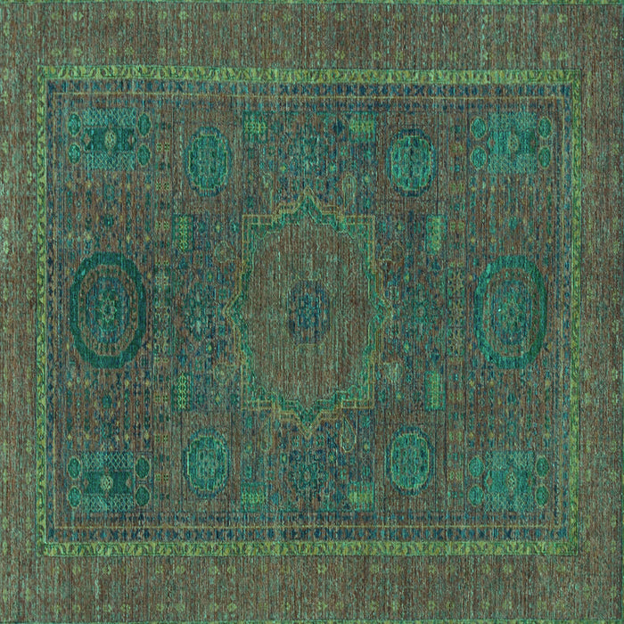 Square Abstract Turquoise Modern Rug, abs1301turq