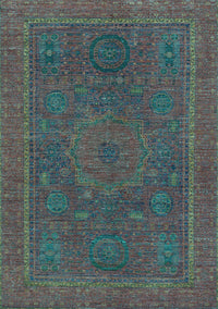 Abstract Light Blue Modern Rug, abs1301lblu