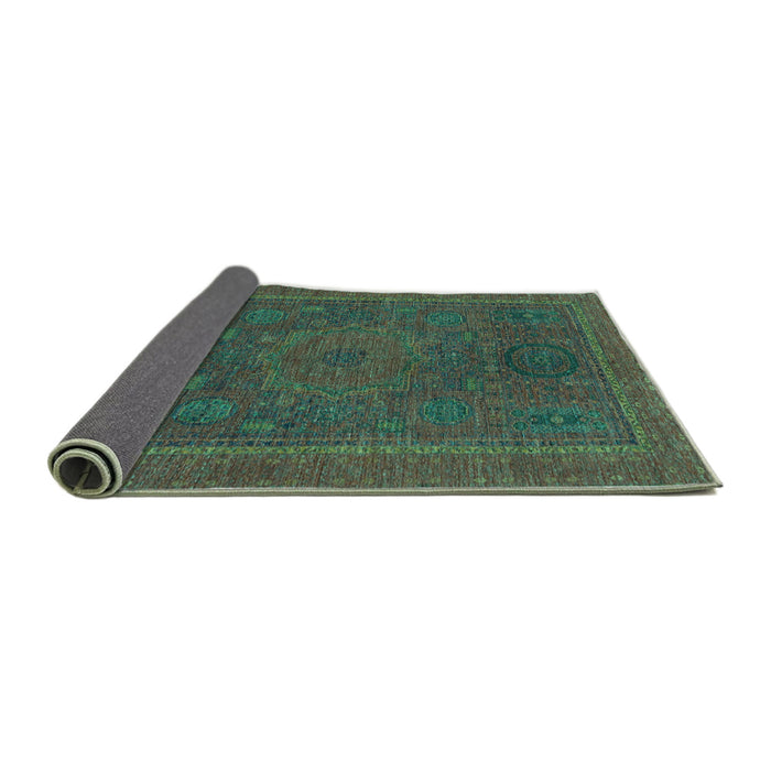 Sideview of Abstract Turquoise Modern Rug, abs1301turq