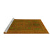 Sideview of Machine Washable Abstract Yellow Modern Rug, wshabs1301yw