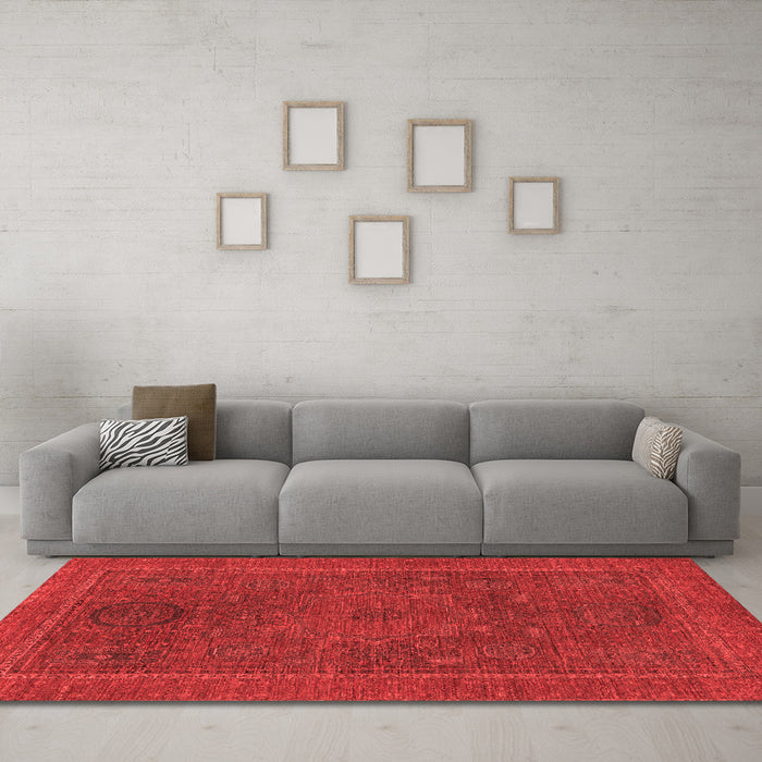 Modern Red Washable Rugs