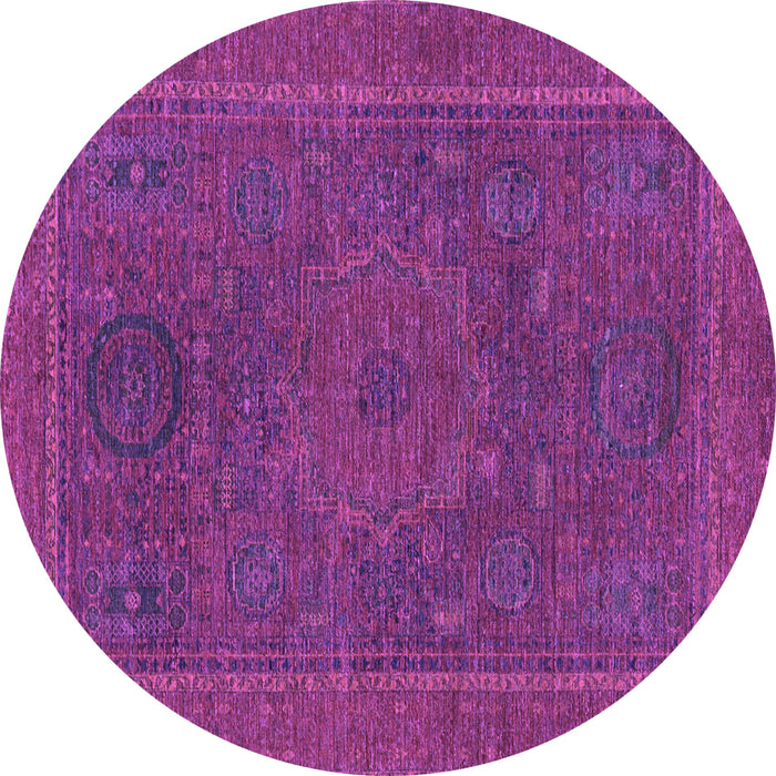 Round Abstract Purple Modern Rug, abs1301pur