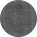 Round Machine Washable Abstract Gray Modern Rug, wshabs1301gry