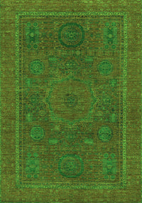 Abstract Green Modern Rug, abs1301grn