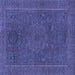 Square Abstract Blue Modern Rug, abs1301blu