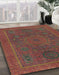 Machine Washable Abstract Fire Brick Red Rug in a Family Room, wshabs1301