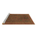 Sideview of Machine Washable Abstract Brown Modern Rug, wshabs1301brn