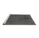 Sideview of Machine Washable Abstract Gray Modern Rug, wshabs1301gry